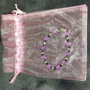 Purple and silver baby bracelet